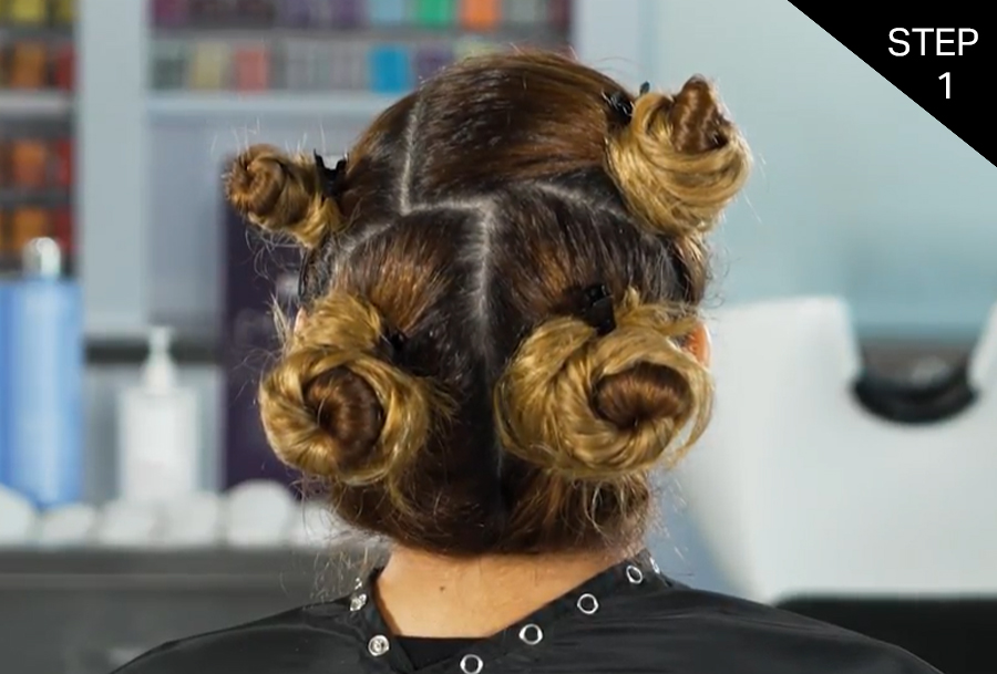 Hair is sectioned