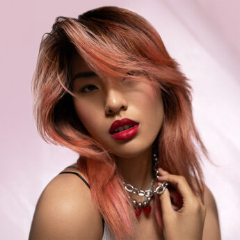 Female model with VIVIDS Sugarcoated Juicy hair color